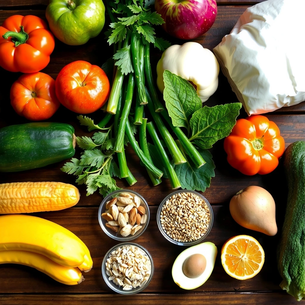 Aliments frais et naturels en arrière-plan